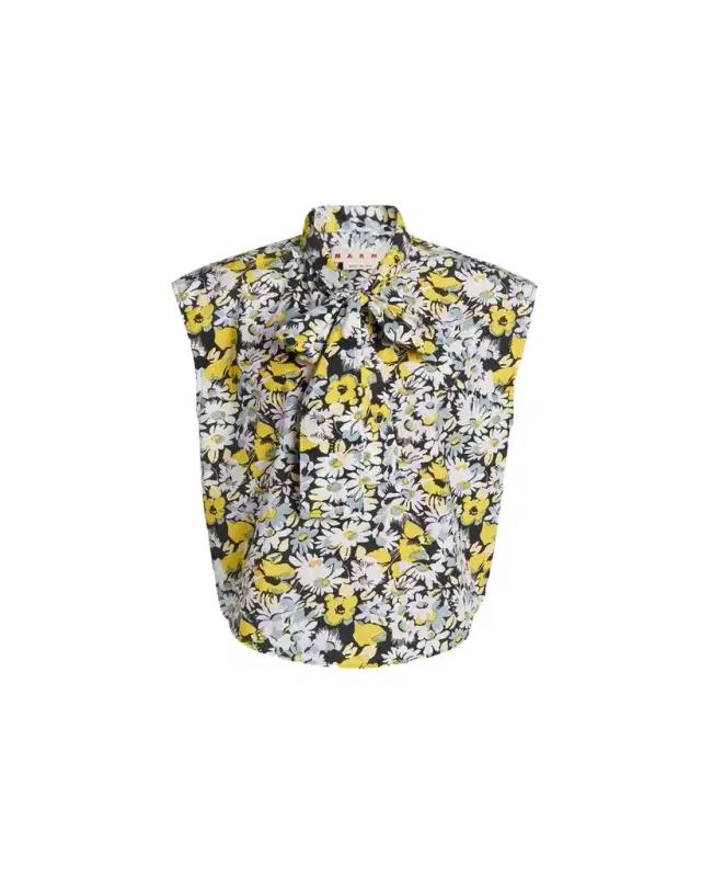 Floral Tie-Neck Blouse