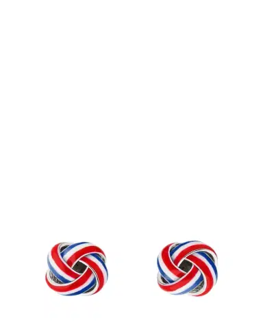 Jan Leslie Men's Sterling Silver Enamel Knot Cufflinks | Thumbnail 1