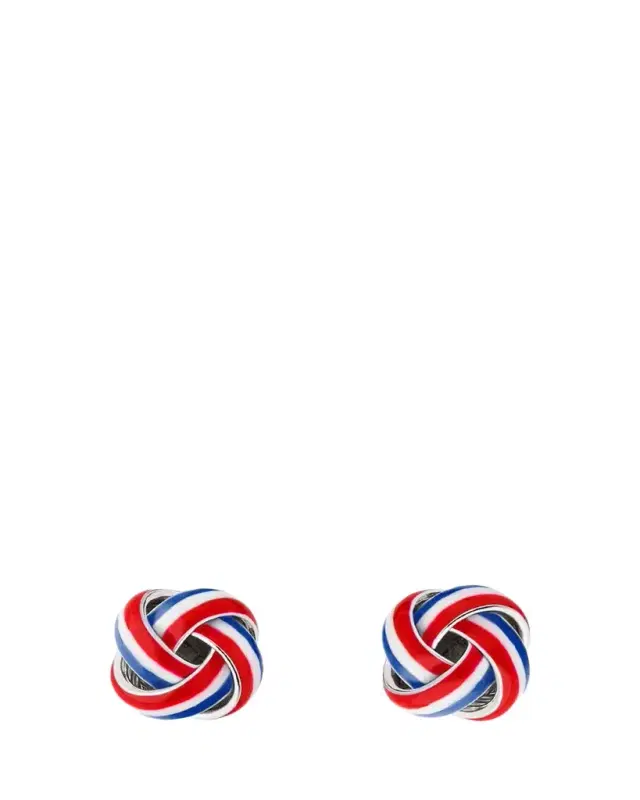 Men's Sterling Silver Enamel Knot Cufflinks