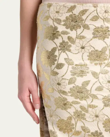 Saint Laurent Brocade Midi Skirt | Thumbnail 5
