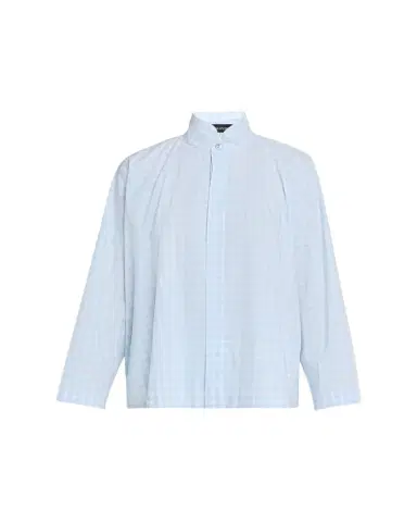Eskandar Triple-Plaid Cotton Wide Longer Back Shirt Jacket | Thumbnail 1 Eskandar Triple-Plaid Cotton Wide Longer Back Shirt Jacket | Thumbnail 1