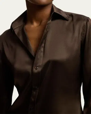 Ralph Lauren Collection Silk Classic Button-Down Shirt | Thumbnail 5 Ralph Lauren Collection Silk Classic Button-Down Shirt | Thumbnail 5