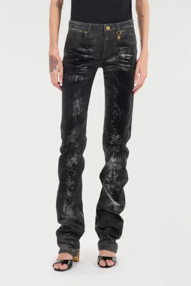 Roberto Cavalli Distressed-Effect Python Skin Jeans | Thumbnail 2