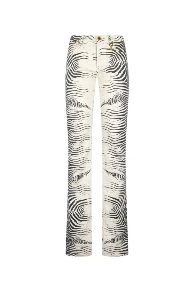 Roberto Cavalli Pants With White Tigress Print