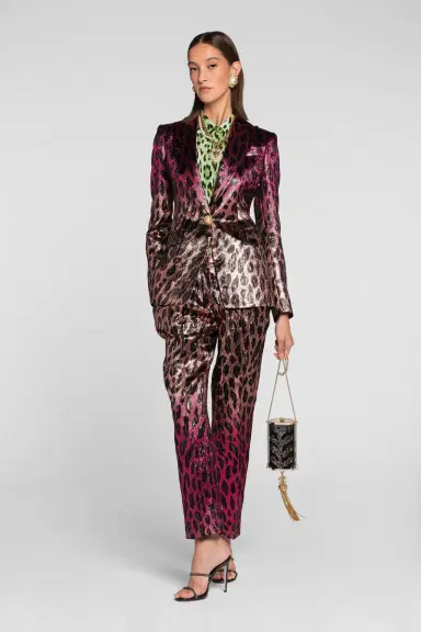 Roberto Cavalli Animal-print lamé cropped trousers | Thumbnail 2