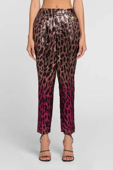 Roberto Cavalli Animal-print lamé cropped trousers | Thumbnail 3