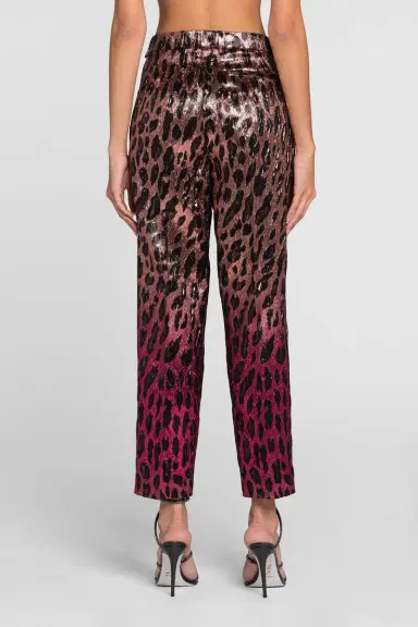 Roberto Cavalli Animal-print lamé cropped trousers | Thumbnail 4