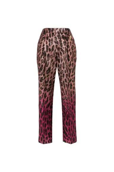 Roberto Cavalli Animal-print lamé cropped trousers | Thumbnail 1