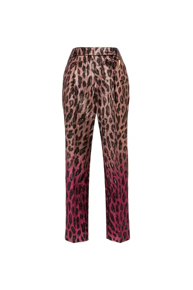 Roberto Cavalli Animal-print lamé cropped trousers