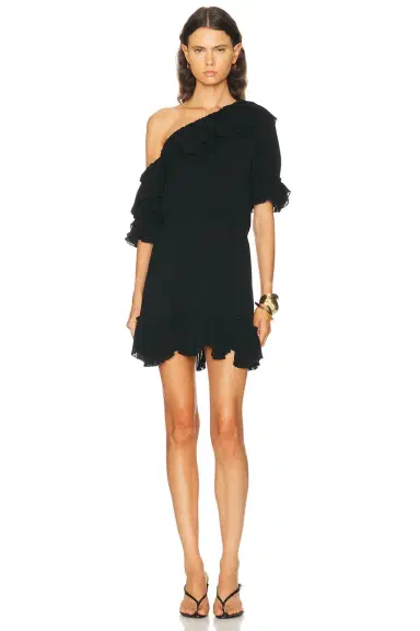 Saint Laurent Asymmetric Mini Dress | Thumbnail 2 Saint Laurent Asymmetric Mini Dress | Thumbnail 2