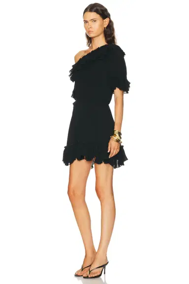 Saint Laurent Asymmetric Mini Dress | Thumbnail 4 Saint Laurent Asymmetric Mini Dress | Thumbnail 4