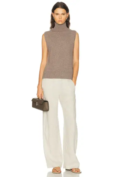 Brandon Maxwell Bruno Sleeveless High Neck Vest | Thumbnail 4
