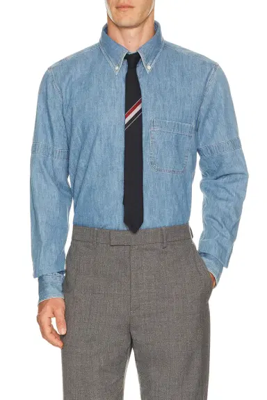 Thom Browne Straight Fit Long Sleeve Shirt | Thumbnail 1