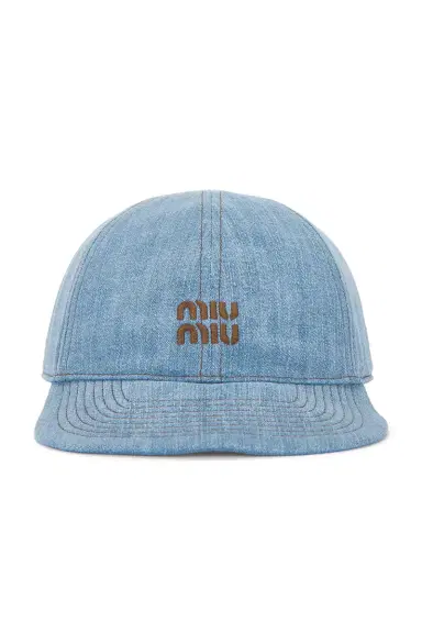 Miu Miu Denim Baseball Cap | Thumbnail 1 Miu Miu Denim Baseball Cap | Thumbnail 1