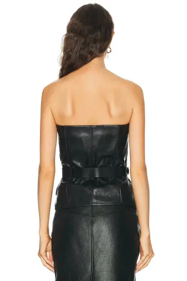 Saint Laurent Leather Bustier Top | Thumbnail 4