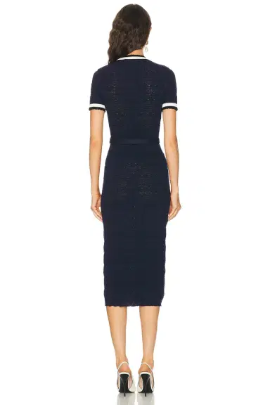 self-portrait Pointelle Knit Midi Dress | Thumbnail 3 self-portrait Pointelle Knit Midi Dress | Thumbnail 3