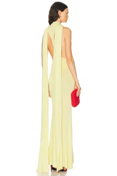 Self-Portrait Viscose Knit Scarf Maxi Dress | Thumbnail 3