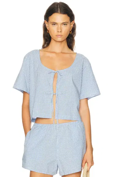 Lunya Airy Cotton Tie Front Top | Thumbnail 1