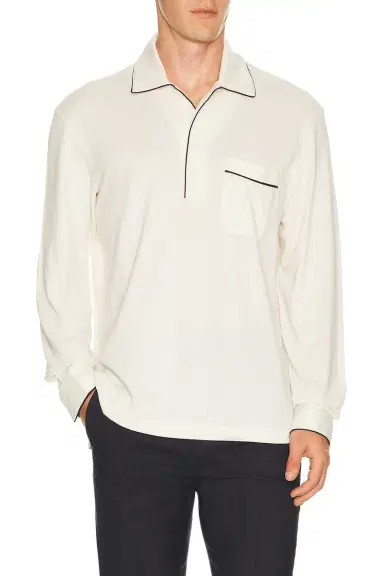 Tom Ford Cotton Silk Piquet Polo | Thumbnail 1 Tom Ford Cotton Silk Piquet Polo | Thumbnail 1
