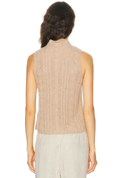 Sablyn Salvia Sleeveless Cable Turtleneck Sweater | Thumbnail 3 Sablyn Salvia Sleeveless Cable Turtleneck Sweater | Thumbnail 3