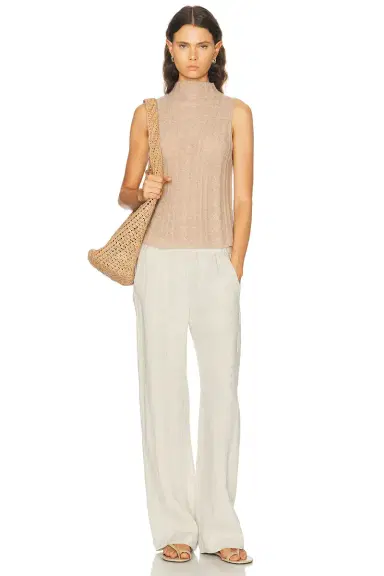 Sablyn Salvia Sleeveless Cable Turtleneck Sweater | Thumbnail 4 Sablyn Salvia Sleeveless Cable Turtleneck Sweater | Thumbnail 4