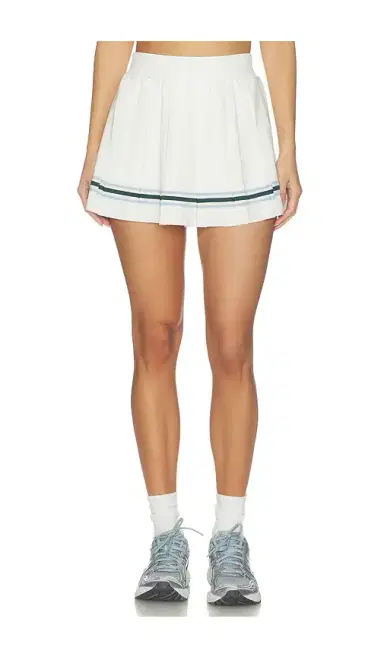 Gold Hinge Striped Mini Pleated Tennis Skirt | Thumbnail 1 Gold Hinge Striped Mini Pleated Tennis Skirt | Thumbnail 1