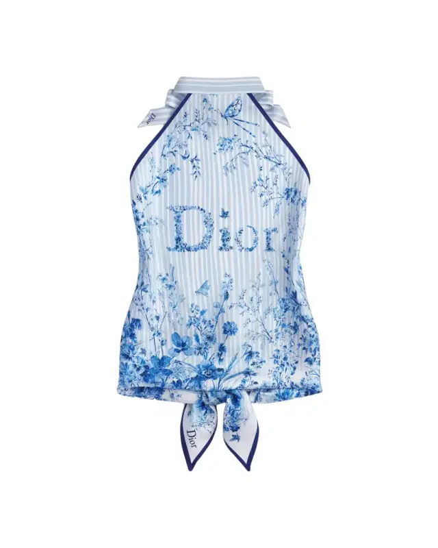 Dior Dioriviera Toile de Jouy Floral Garden Dior Silk Top