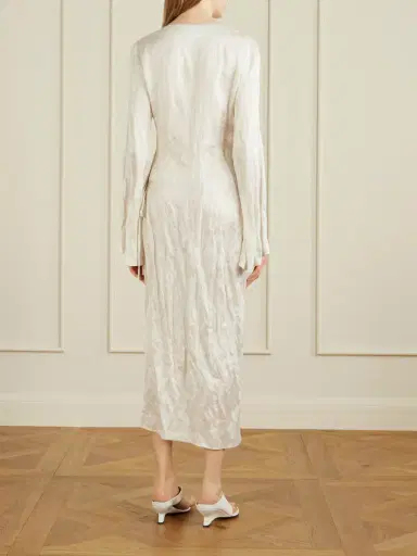 Khaite Rommi crinkled-voile midi wrap dress | Thumbnail 3