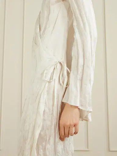 Khaite Rommi crinkled-voile midi wrap dress | Thumbnail 4