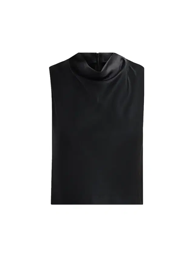 Vince Women's Satin Cowlneck Crop Top - Black