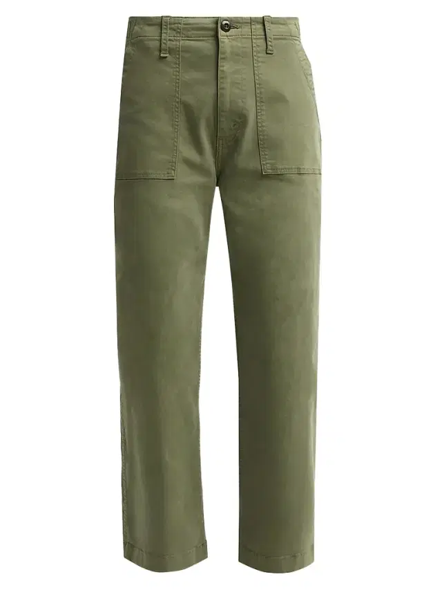 Re/done Women's The Trooper Stretch-Cotton Straight-Leg Pants - Desert Sage