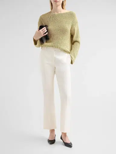 Vince Women's Coated Stretch-Cotton Knit Sweater | Thumbnail 2 Vince Women's Coated Stretch-Cotton Knit Sweater | Thumbnail 2