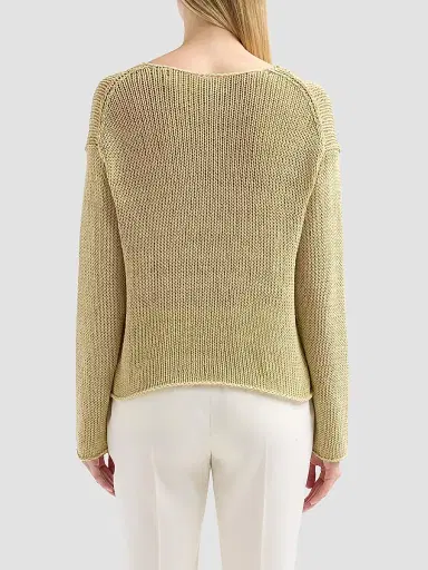 Vince Women's Coated Stretch-Cotton Knit Sweater | Thumbnail 3 Vince Women's Coated Stretch-Cotton Knit Sweater | Thumbnail 3
