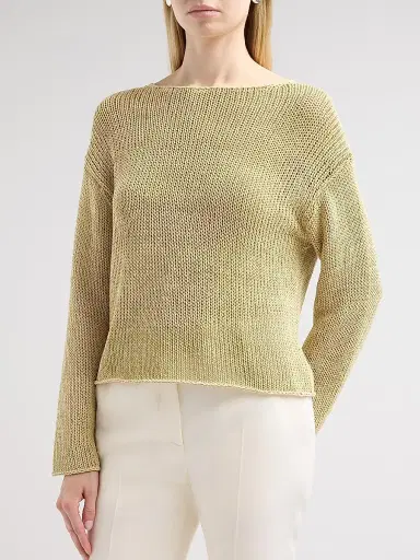 Vince Women's Coated Stretch-Cotton Knit Sweater | Thumbnail 5 Vince Women's Coated Stretch-Cotton Knit Sweater | Thumbnail 5