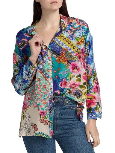 Johnny Was Women's The Audrey Evie Patchwork Tunic - Evie - Size XL | Thumbnail 3 Johnny Was Women's The Audrey Evie Patchwork Tunic - Evie - Size XL | Thumbnail 3