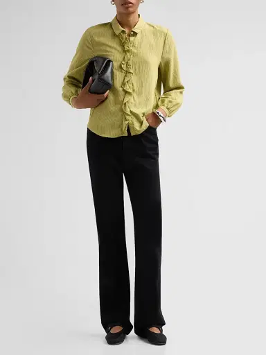 R13 Women's Pinstriped Ruffle Blouse | Thumbnail 2 R13 Women's Pinstriped Ruffle Blouse | Thumbnail 2