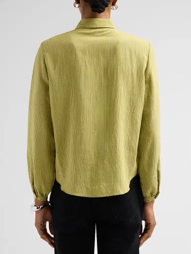 R13 Women's Pinstriped Ruffle Blouse | Thumbnail 3 R13 Women's Pinstriped Ruffle Blouse | Thumbnail 3