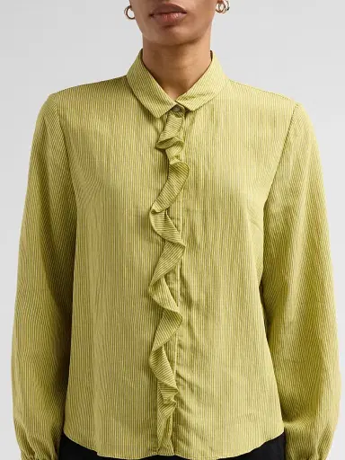 R13 Women's Pinstriped Ruffle Blouse | Thumbnail 5 R13 Women's Pinstriped Ruffle Blouse | Thumbnail 5