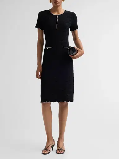 Elie Tahari Women's The Easton Sweaterdress - Noir Ivory - Size Large | Thumbnail 2