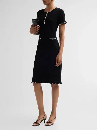 Elie Tahari Women's The Easton Sweaterdress - Noir Ivory - Size Large | Thumbnail 4