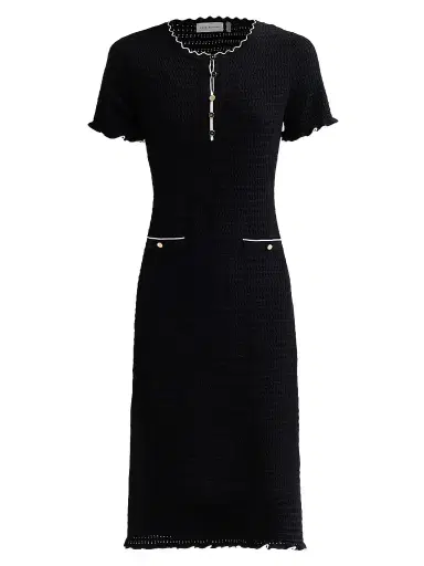 Elie Tahari Women's The Easton Sweaterdress - Noir Ivory - Size Large | Thumbnail 1
