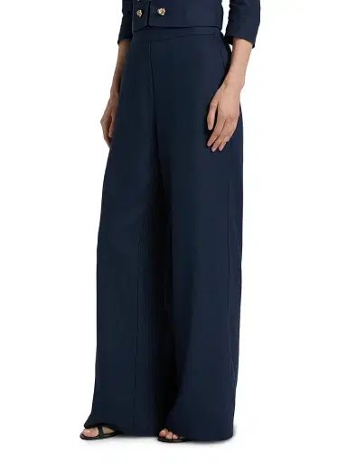 Generation Love Women's Kelela Linen Wide-Leg Pants - French Navy - Size XL | Thumbnail 4