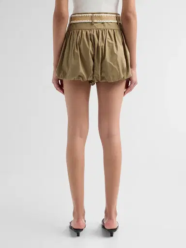 Cara Cara Women's Ray Belted Bubble Shorts - Khaki | Thumbnail 3