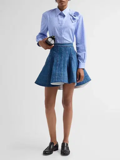 Aknvas Women's Kalle Godet Denim Mini Skirt | Thumbnail 2 Aknvas Women's Kalle Godet Denim Mini Skirt | Thumbnail 2