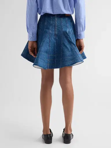 Aknvas Women's Kalle Godet Denim Mini Skirt | Thumbnail 4 Aknvas Women's Kalle Godet Denim Mini Skirt | Thumbnail 4