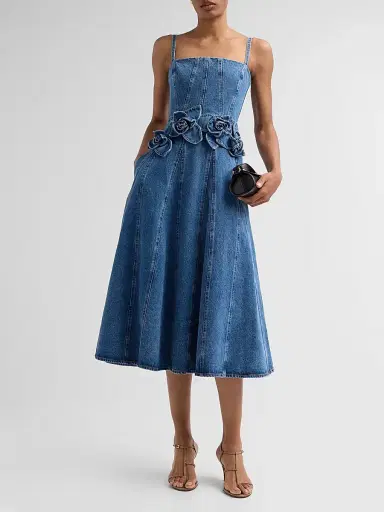 AKNVAS Women's Eryn Denim Midi Dress - Blue Denim | Thumbnail 2
