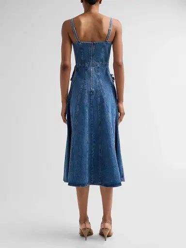 AKNVAS Women's Eryn Denim Midi Dress - Blue Denim | Thumbnail 3