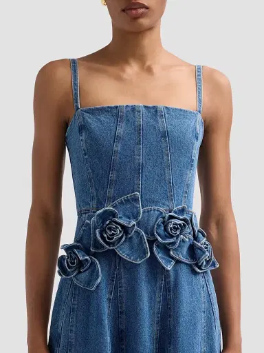 AKNVAS Women's Eryn Denim Midi Dress - Blue Denim | Thumbnail 5