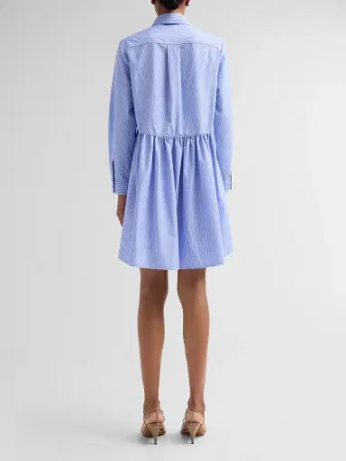Aknvas Women's Kate Poplin Mini Shirtdress - Blue And White - Size Large | Thumbnail 3 Aknvas Women's Kate Poplin Mini Shirtdress - Blue And White - Size Large | Thumbnail 3