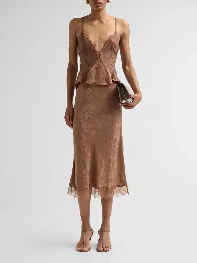 Ronny Kobo Women's Danielle Floral Lace Silk-Blend Tank - Brown - Size XL | Thumbnail 2 Ronny Kobo Women's Danielle Floral Lace Silk-Blend Tank - Brown - Size XL | Thumbnail 2